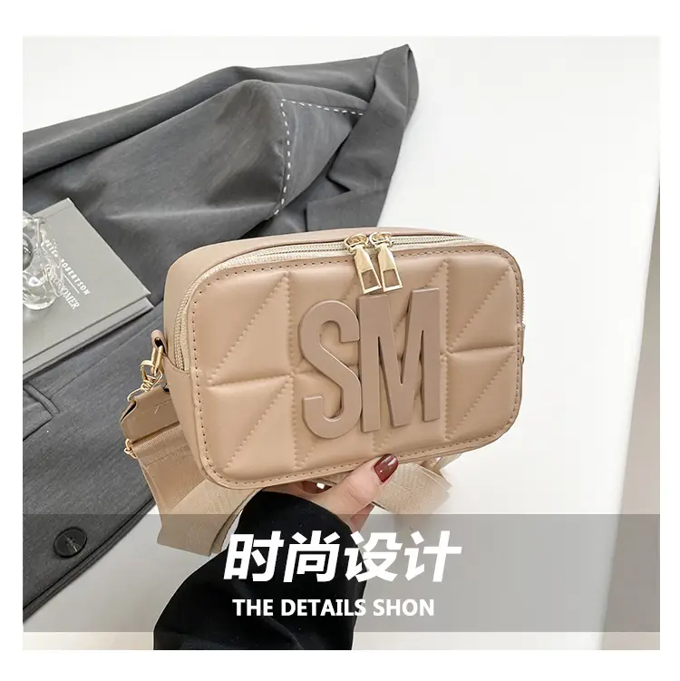 Pink Lettered Women's Crossbody Bag with Wide Strap — feature 3