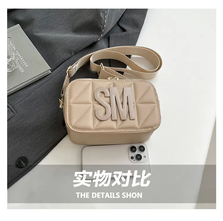 Pink Lettered Women's Crossbody Bag with Wide Strap — feature 6