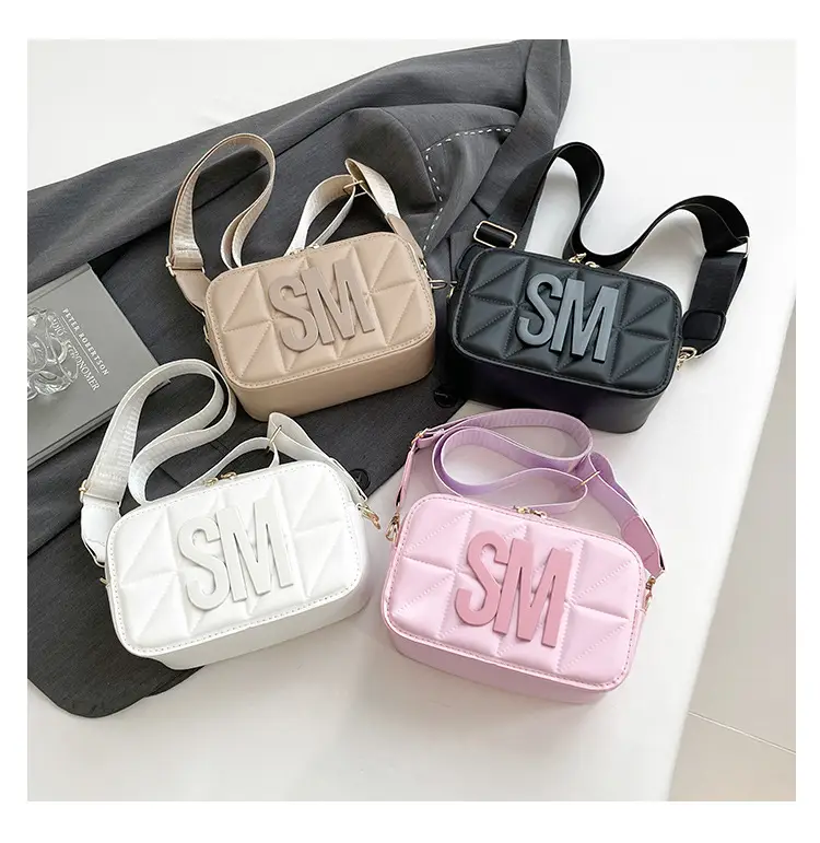 Pink Lettered Women's Crossbody Bag with Wide Strap — feature 8