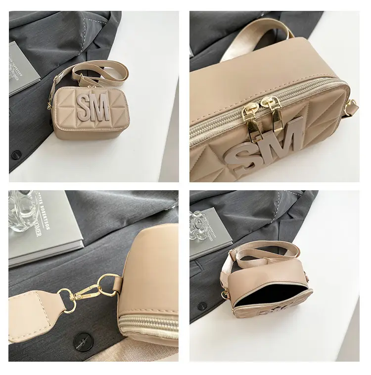 Pink Lettered Women's Crossbody Bag with Wide Strap — feature 9