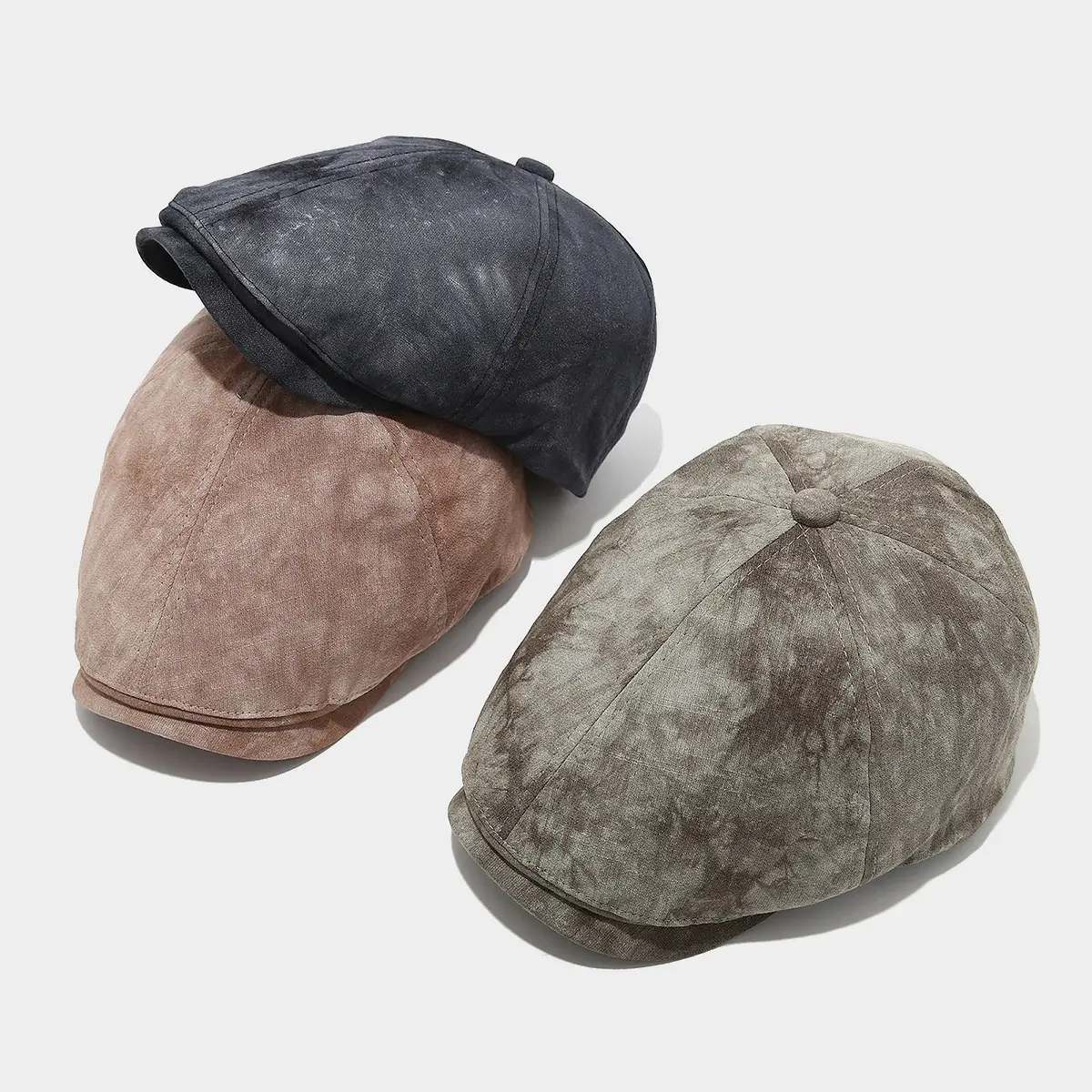 Japanese Vintage Tie-Dye Octagonal Cap for Men Women Spring Autumn — feature 3