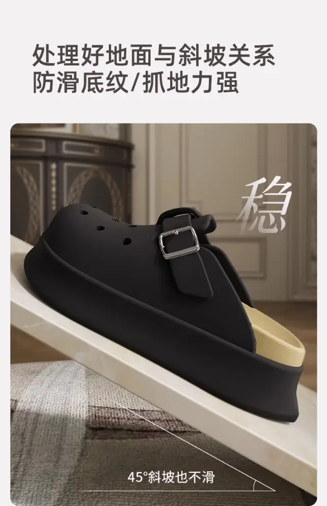 Women's Black Buckle Sandals Summer New Thick Soles — feature 12