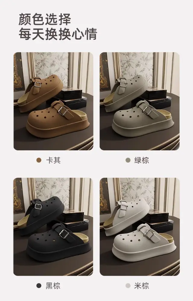 Women's Black Buckle Sandals Summer New Thick Soles — feature 15