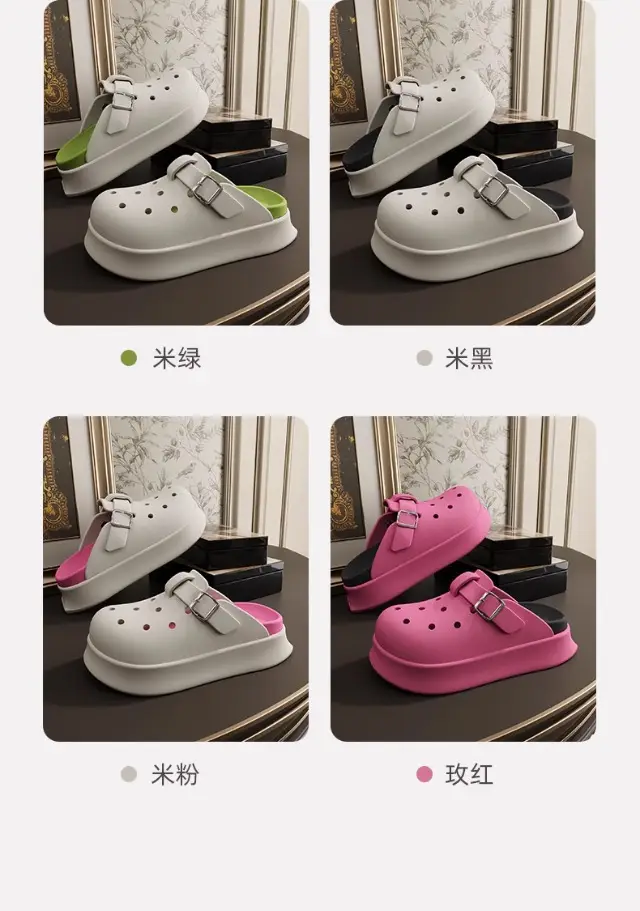Women's Black Buckle Sandals Summer New Thick Soles — feature 16