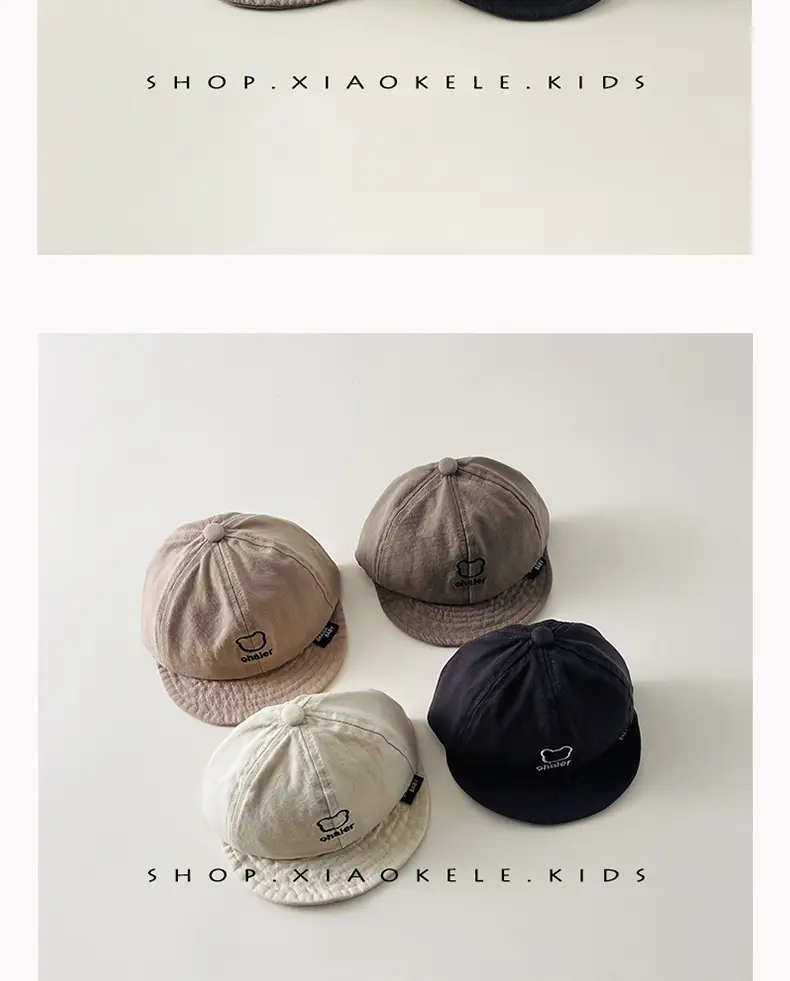Black Beanie Hat for Kids 1 Year Old Sunshade Cap — feature 3