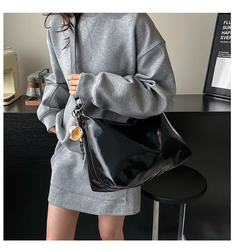 White Satin Shoulder Bag for Women 2025 New Commuter Tote — feature 1
