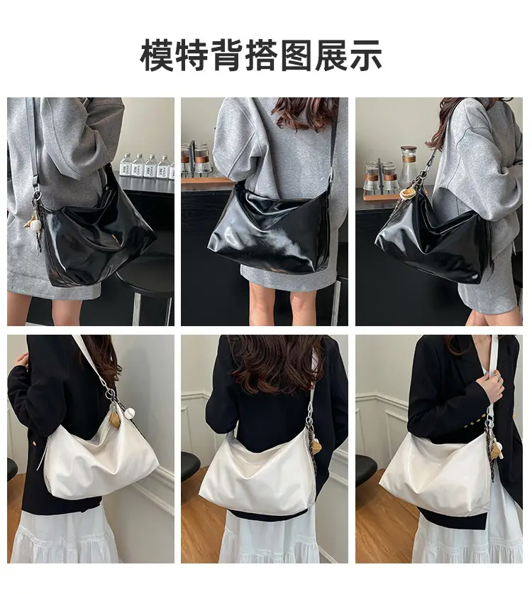 White Satin Shoulder Bag for Women 2025 New Commuter Tote — feature 12