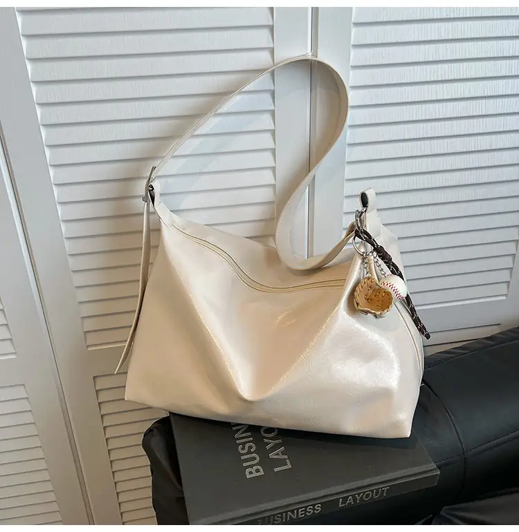 White Satin Shoulder Bag for Women 2025 New Commuter Tote — feature 18