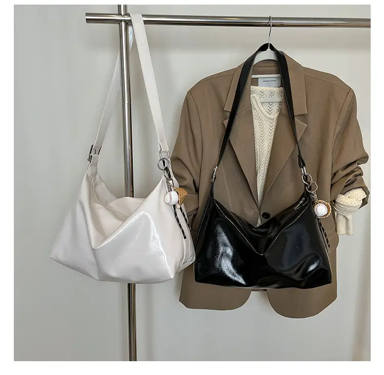White Satin Shoulder Bag for Women 2025 New Commuter Tote — feature 3