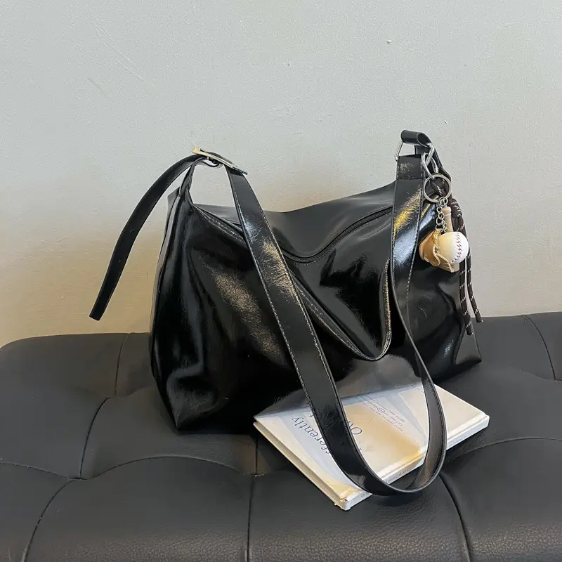 White Satin Shoulder Bag for Women 2025 New Commuter Tote - Image 2