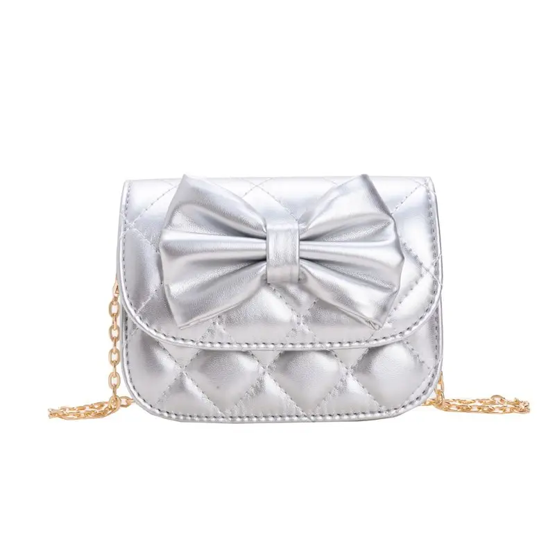 Sweet Bow Mini Crossbody Bag for Girls in Pink, White, Red, Black, Silver - Image 3
