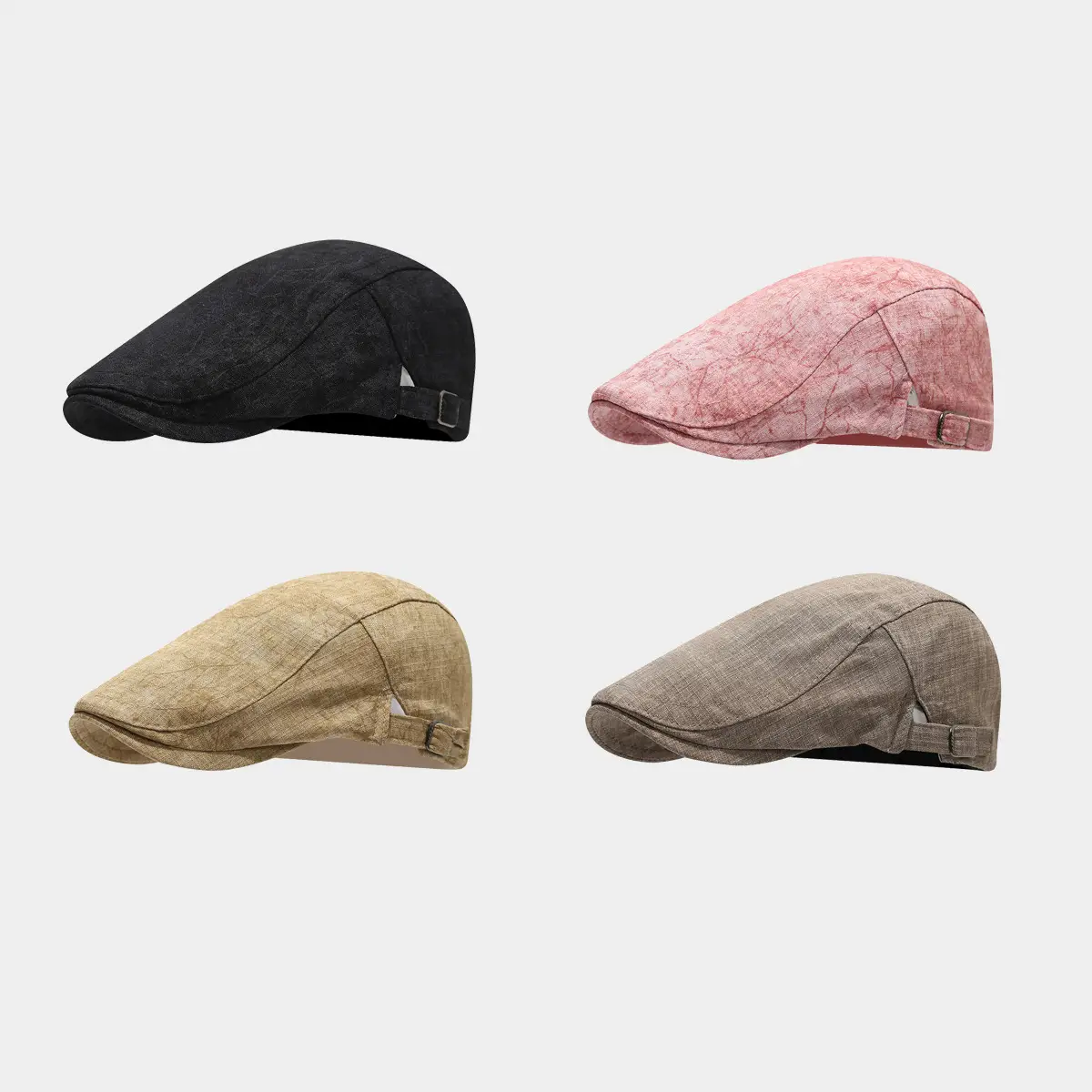 Men Women Retro Sun Cap with Buckle 4 Colors - Image 5