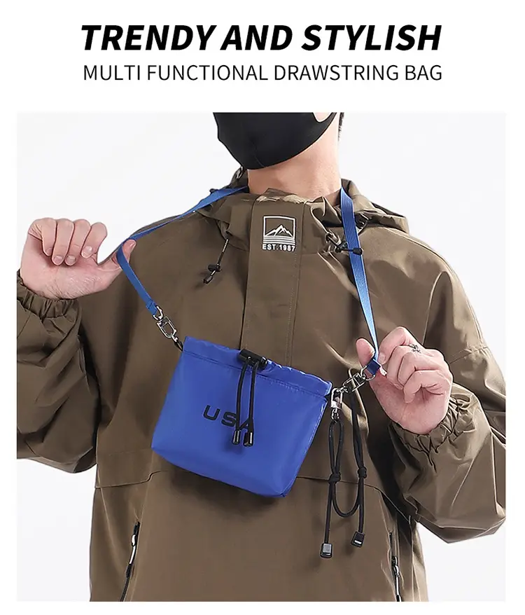 Blue Japanese Style Mini Satchel Bag for Men — feature 25