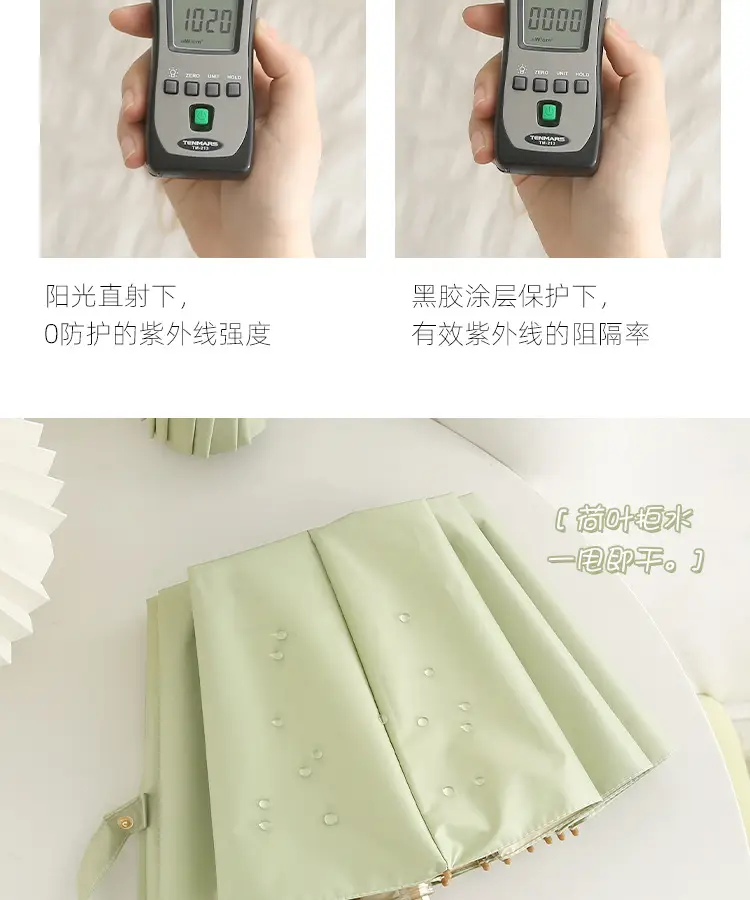 New Color Glue 16 Bone Sunshade Sun Umbrella Sunscreen UV Protection Women's Ins Folding Color Glue Dual-Use Upf50 — feature 12