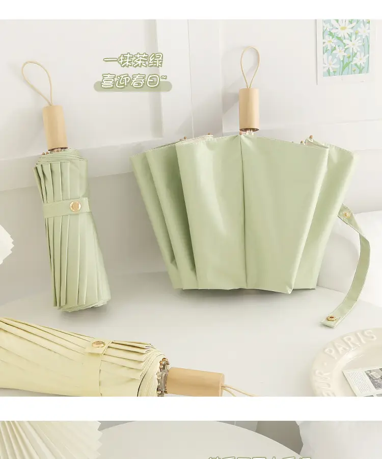 New Color Glue 16 Bone Sunshade Sun Umbrella Sunscreen UV Protection Women's Ins Folding Color Glue Dual-Use Upf50 — feature 5