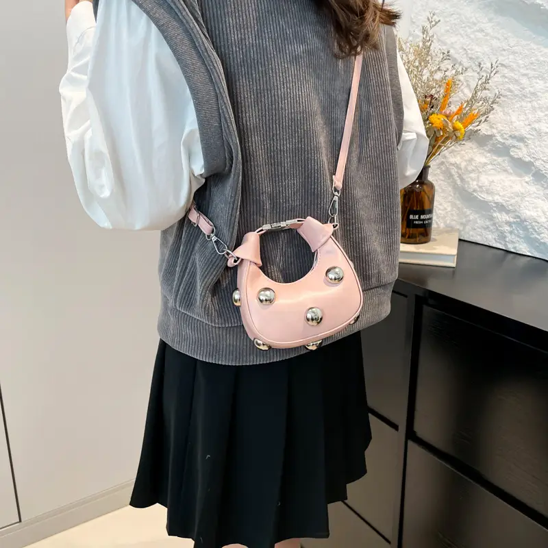 Pink Sparkly Mini Shoulder Crossbody Bag for Women - Image 9