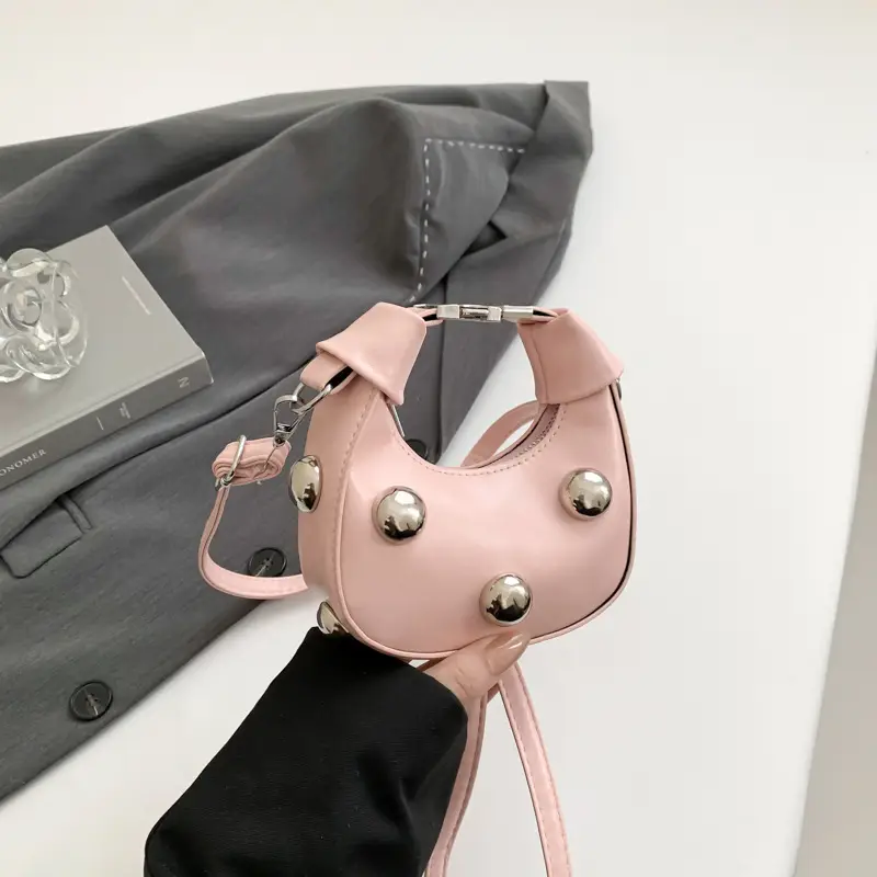Pink Sparkly Mini Shoulder Crossbody Bag for Women - Image 5