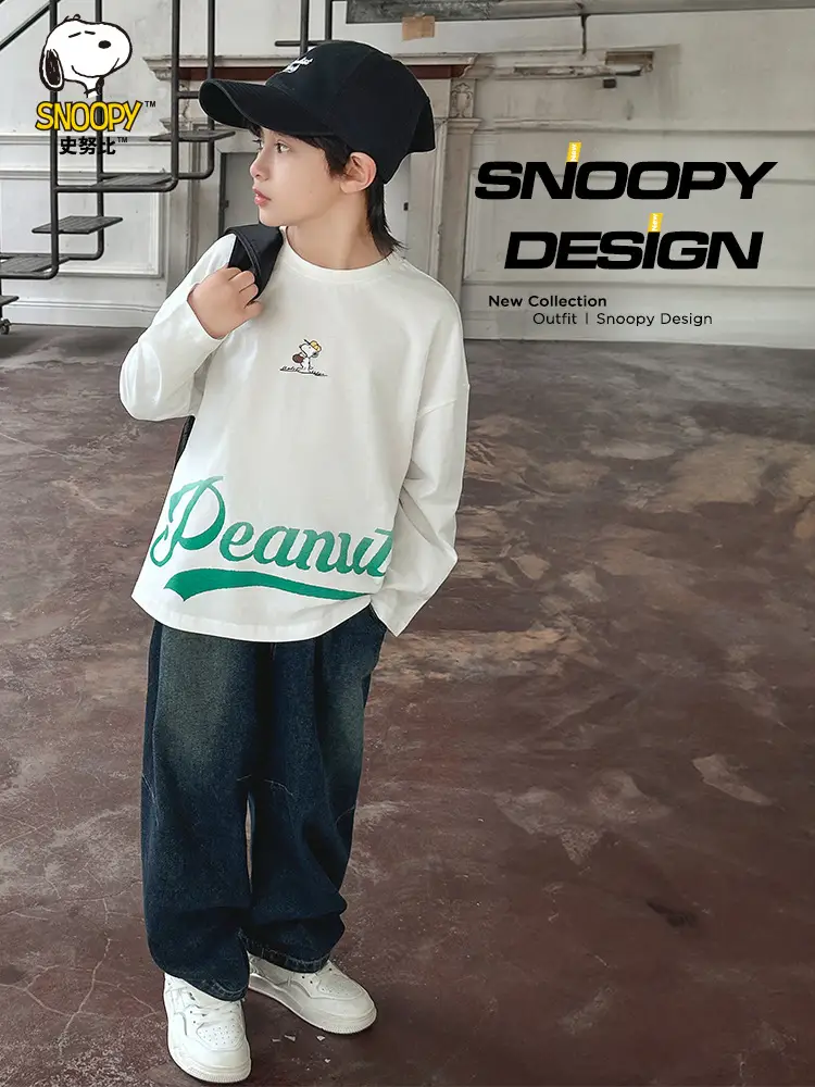 Snoopy New Collection Boys Cotton Long Sleeve T-Shirt Medium Large - Image 4