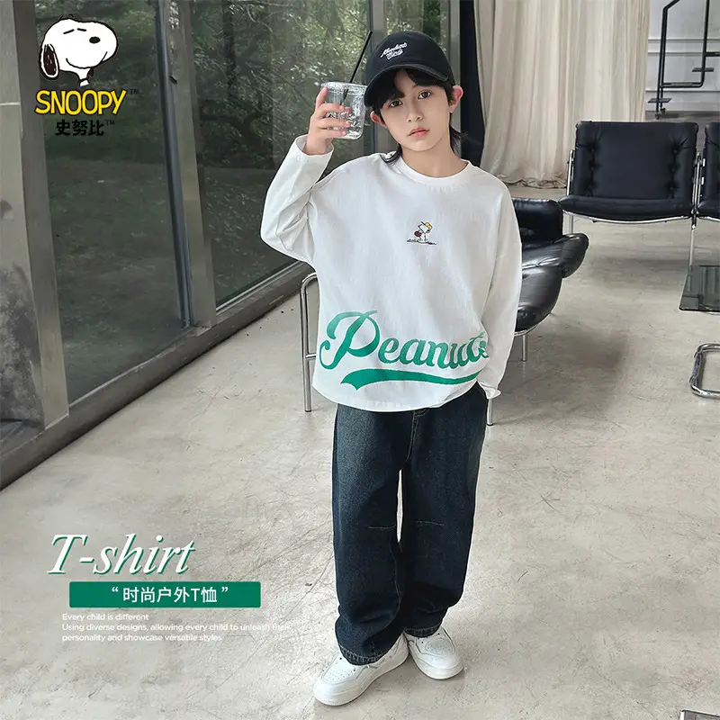 Snoopy New Collection Boys Cotton Long Sleeve T-Shirt Medium Large - Image 3