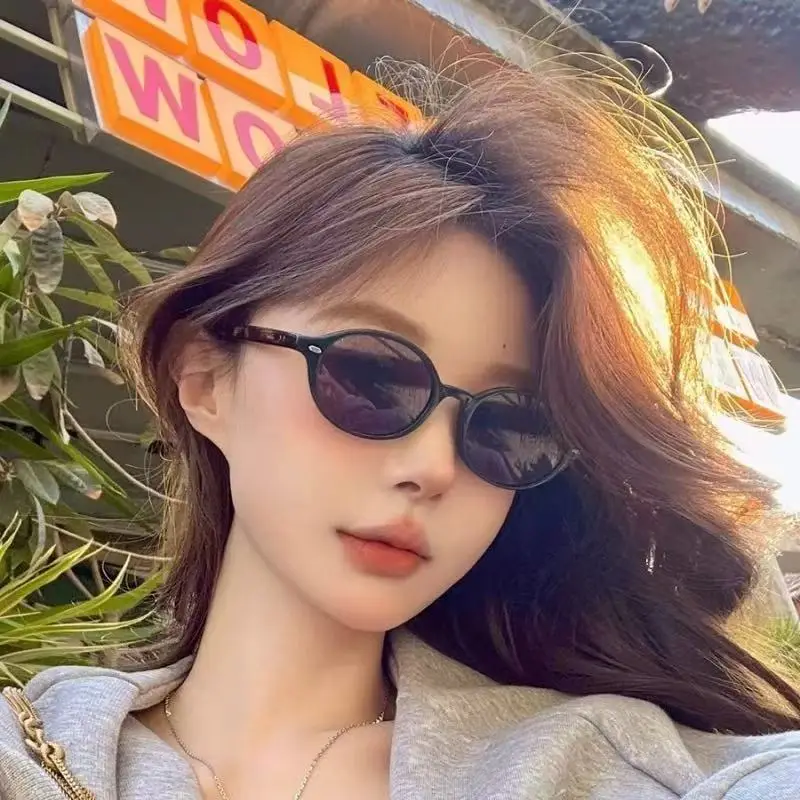 Zhang Jingyi Nerd Sunglasses Brown High-End Oval Frame