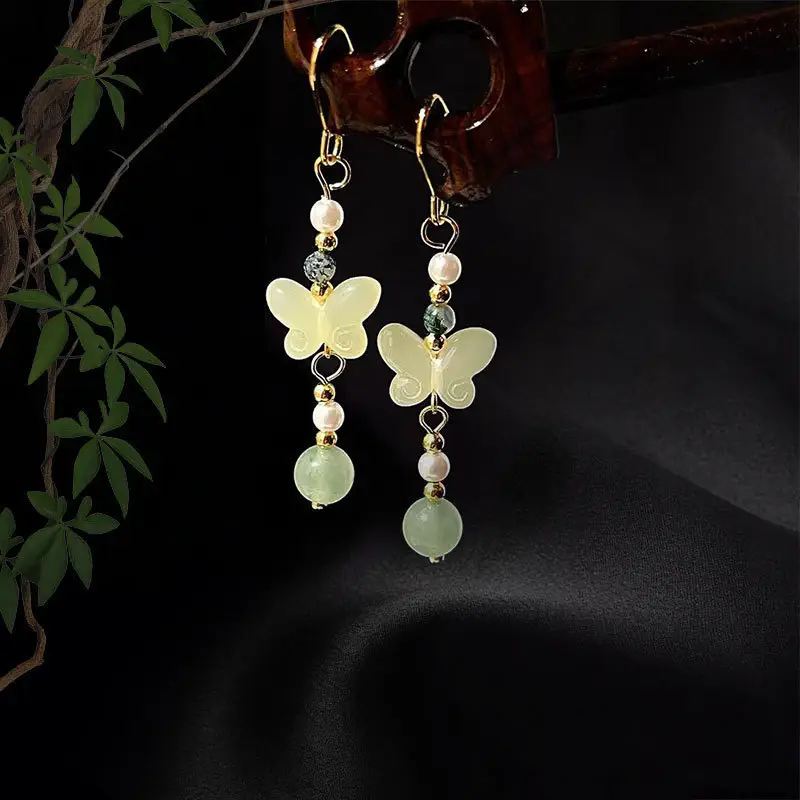 New Chinese Butterfly Earrings Mori Style Elegant Light Luxury Design — feature 1