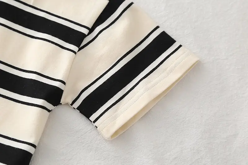 Boys Striped T-Shirt Shorts Set with 3D Lion Design — feature 11