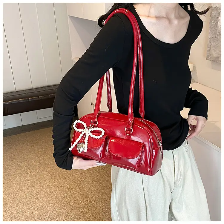 White Pearl Bow Shoulder Bag for Women — feature 15