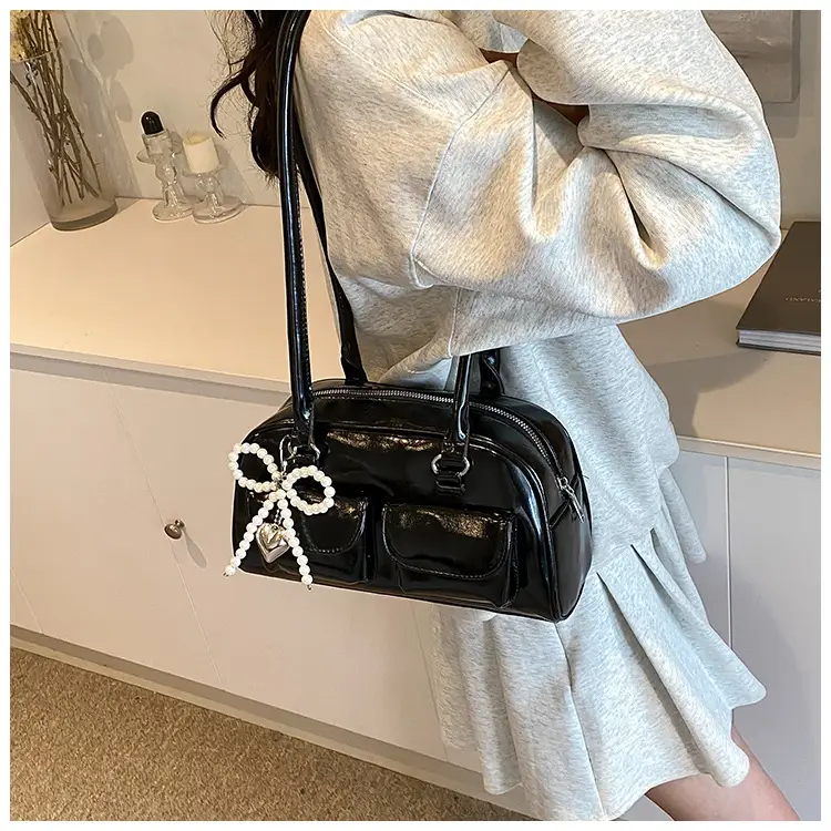 White Pearl Bow Shoulder Bag for Women — feature 22