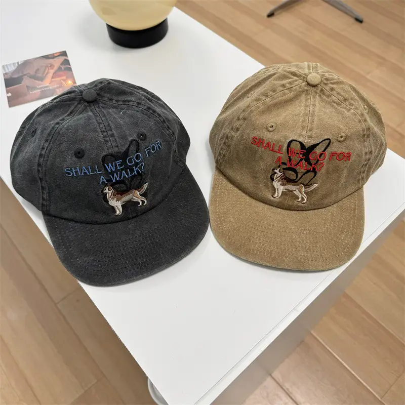 Korean Style Dog Cap for Women Men Brown Black - Image 5