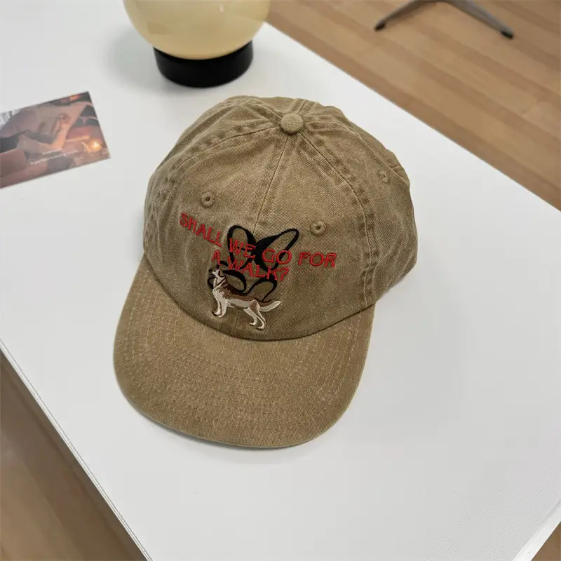 Korean Style Dog Cap for Women Men Brown Black - Image 2