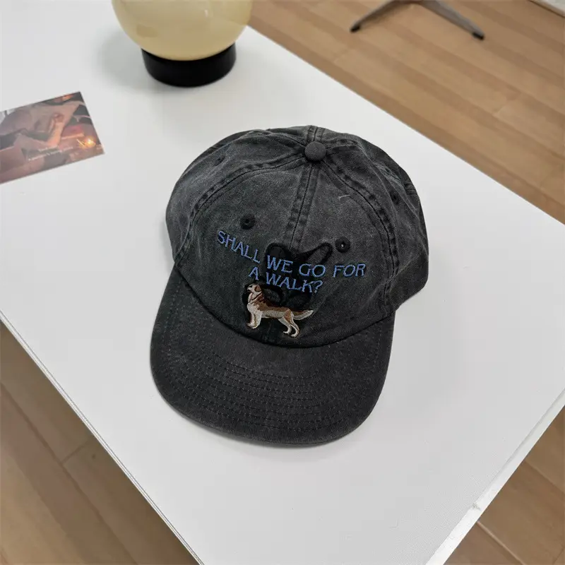 Korean Style Dog Cap for Women Men Brown Black
