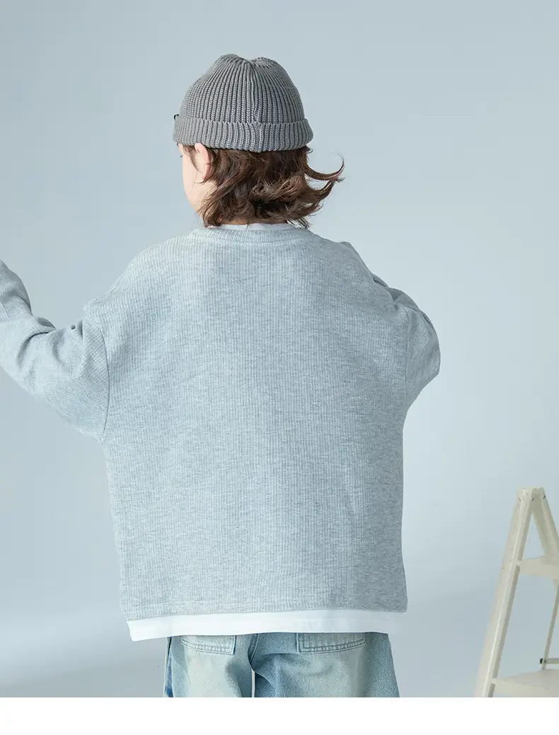 Boys Long Sleeve Grey Sweatshirt 2026 Autumn — feature 12
