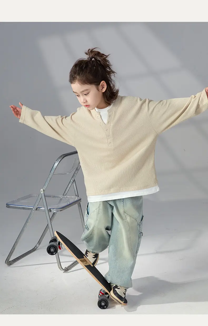Boys Long Sleeve Grey Sweatshirt 2026 Autumn — feature 13
