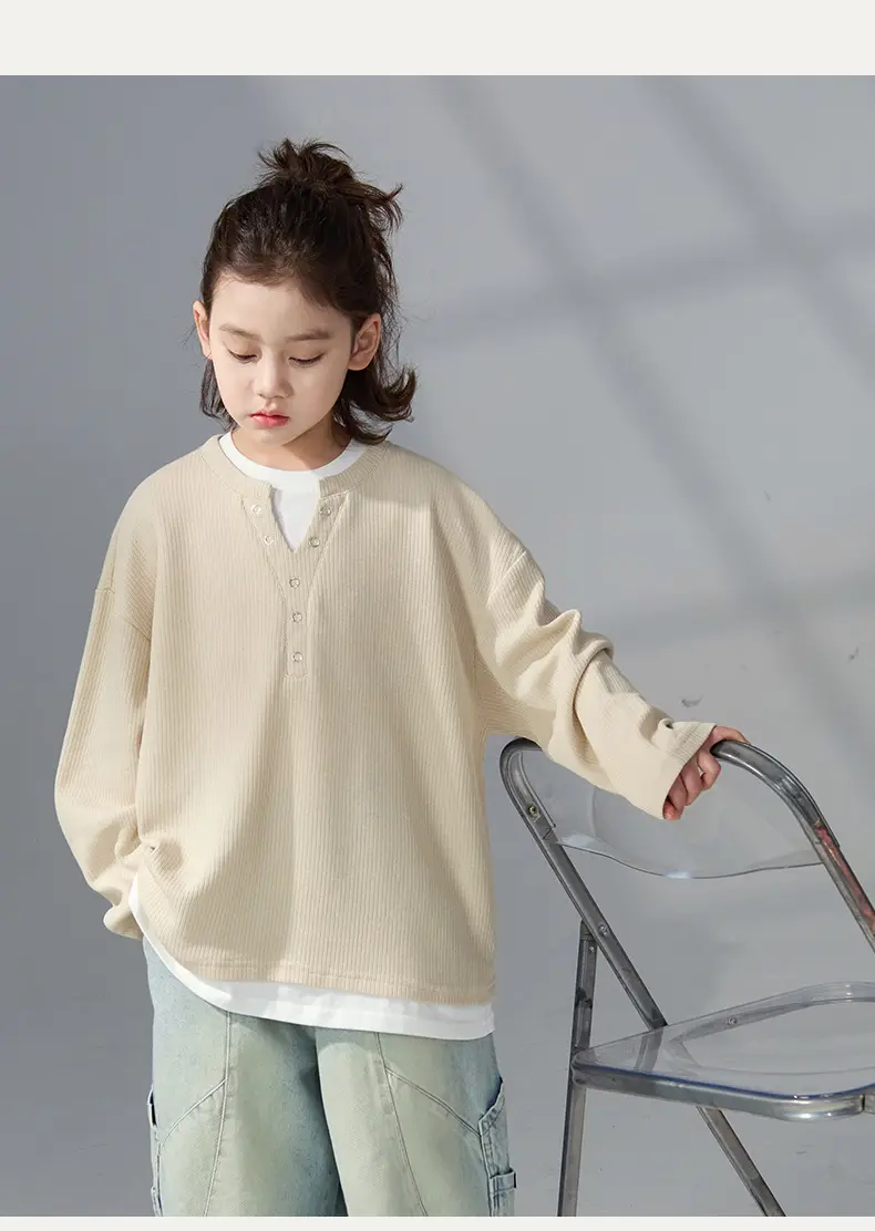 Boys Long Sleeve Grey Sweatshirt 2026 Autumn — feature 15