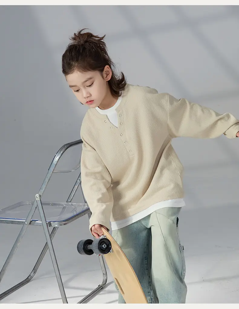 Boys Long Sleeve Grey Sweatshirt 2026 Autumn — feature 16
