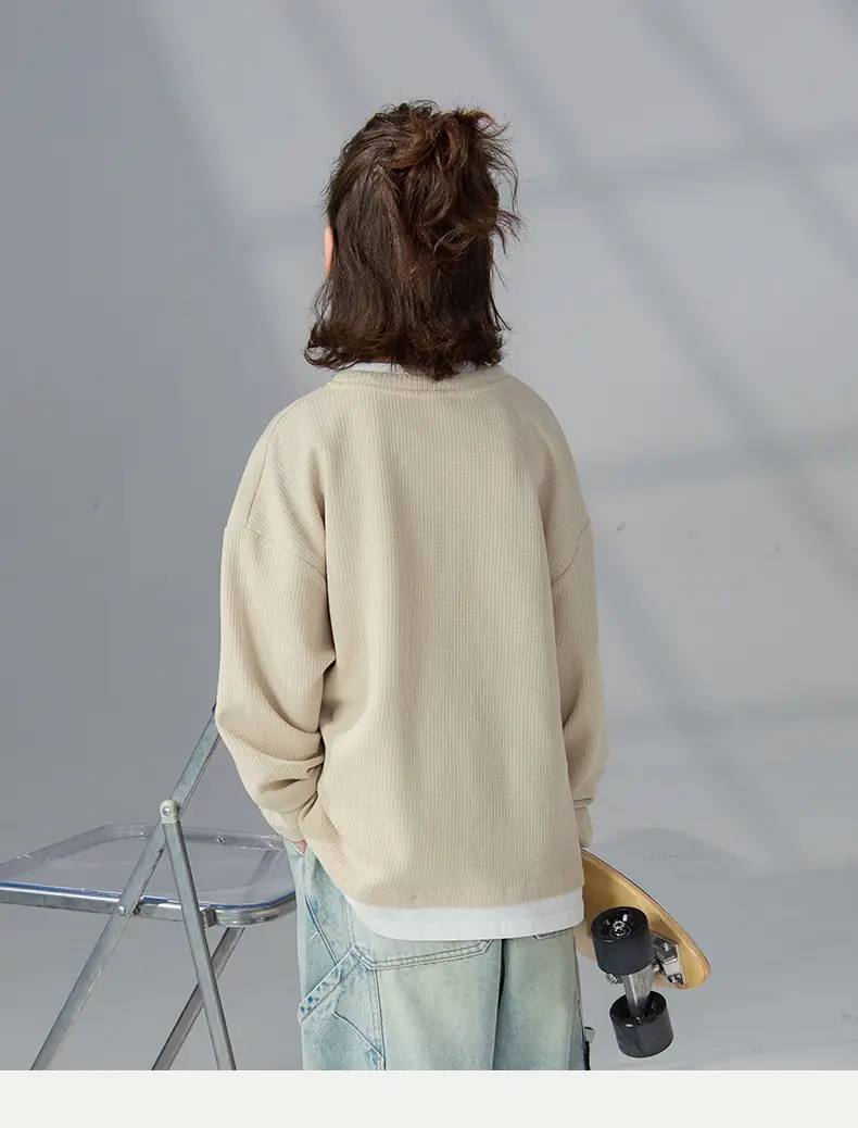 Boys Long Sleeve Grey Sweatshirt 2026 Autumn — feature 17
