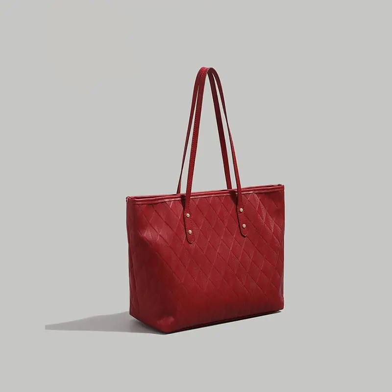 Red Textured Women's Shoulder Bag 2026