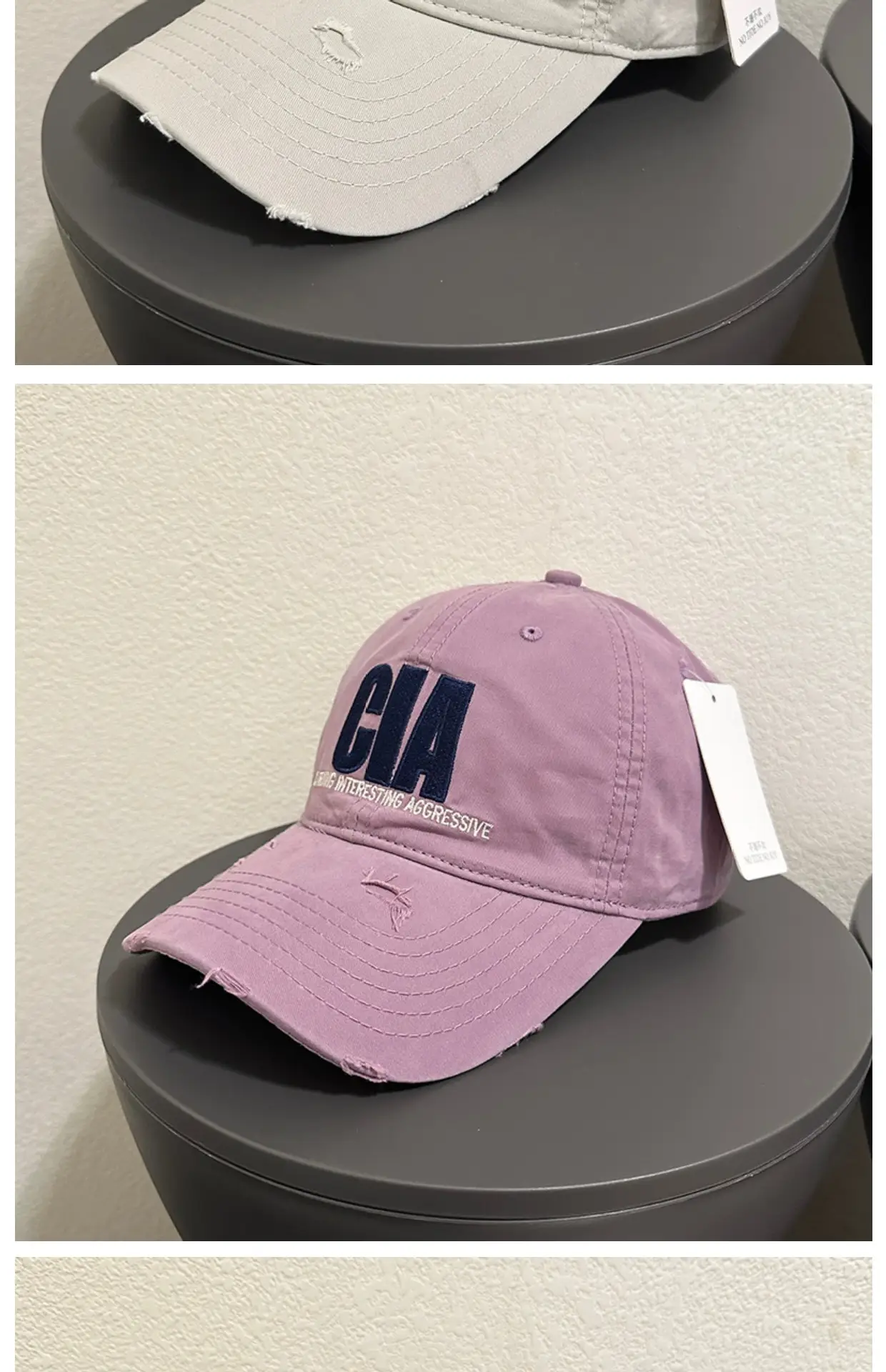 Women's Gray GA Logo Baseball Cap Small — feature 3