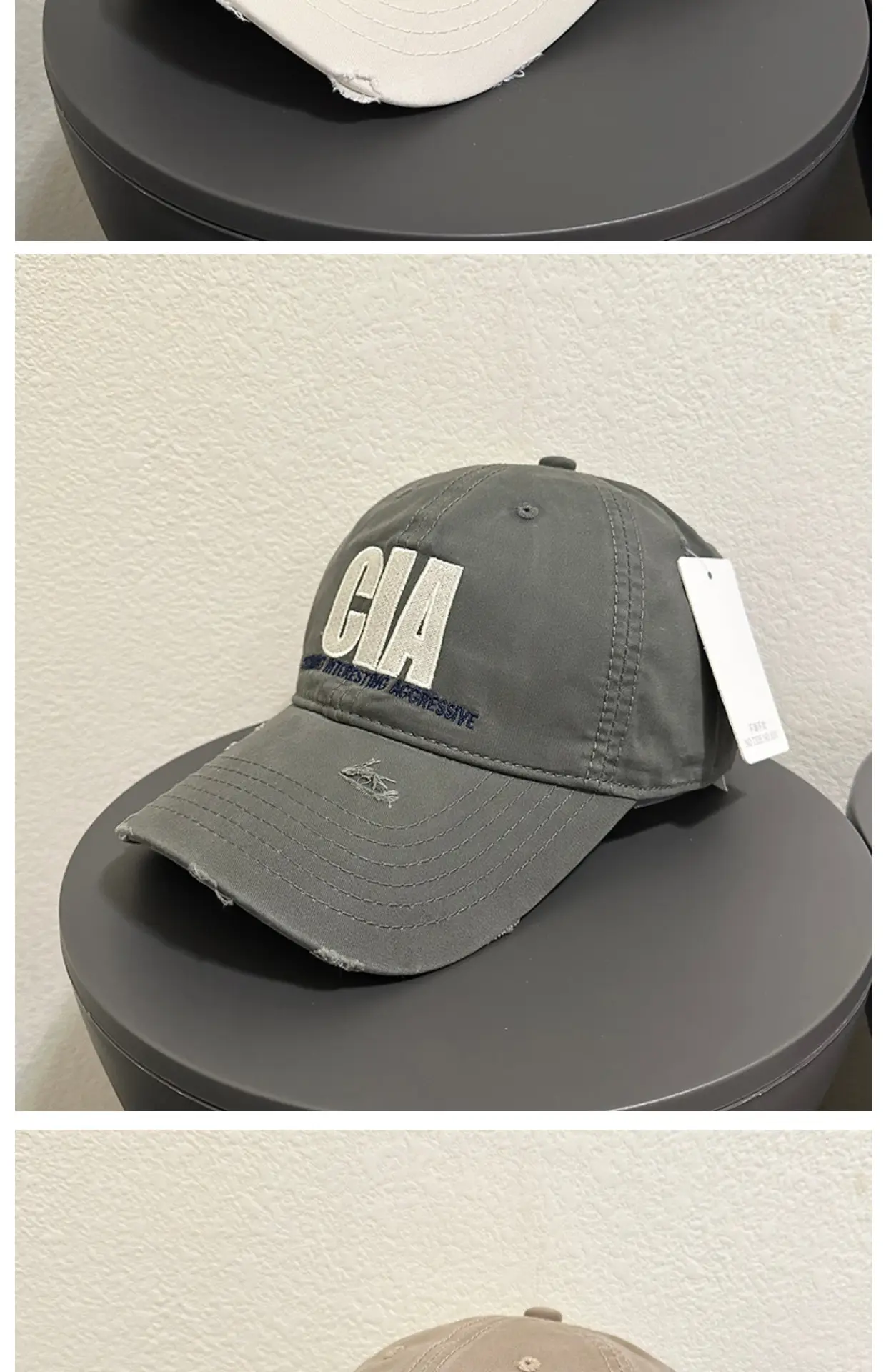 Women's Gray GA Logo Baseball Cap Small — feature 5