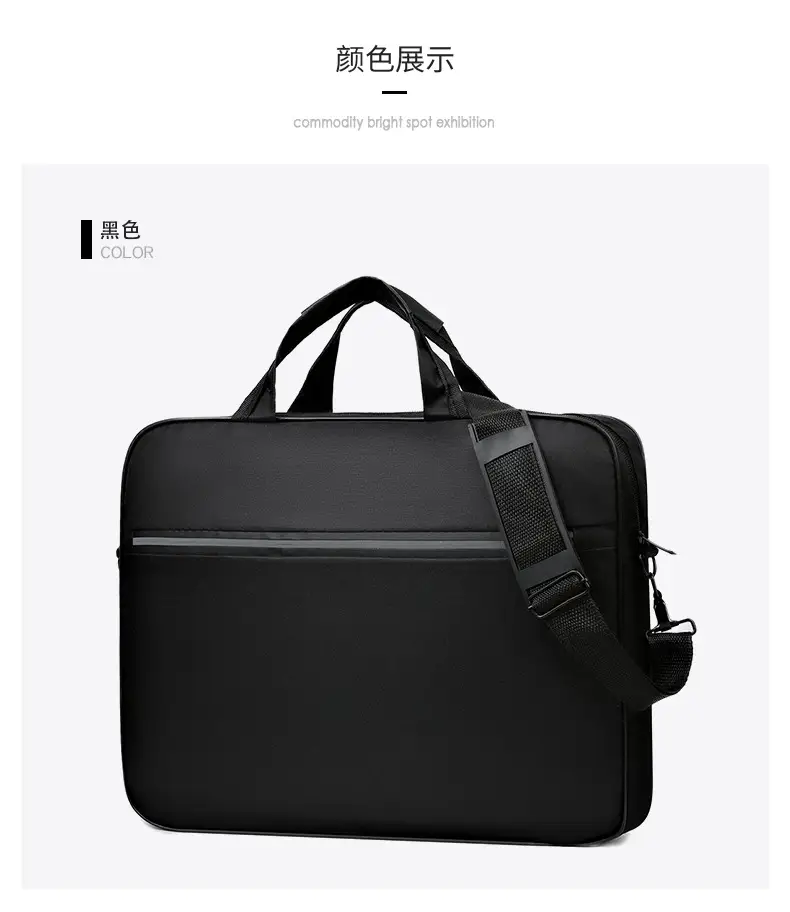 Reflective Zipper Laptop Bag Grey Shoulder Business Portable — feature 15
