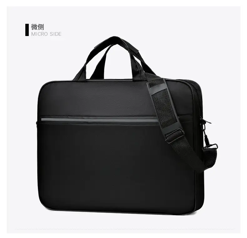 Reflective Zipper Laptop Bag Grey Shoulder Business Portable — feature 18
