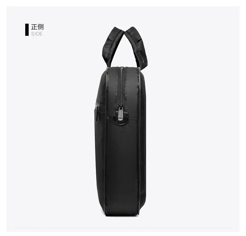 Reflective Zipper Laptop Bag Grey Shoulder Business Portable — feature 19