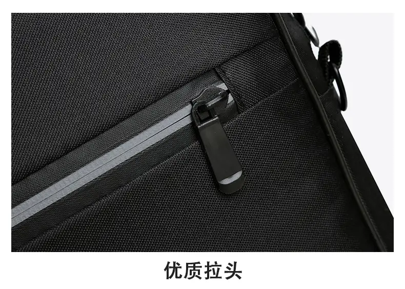 Reflective Zipper Laptop Bag Grey Shoulder Business Portable — feature 24