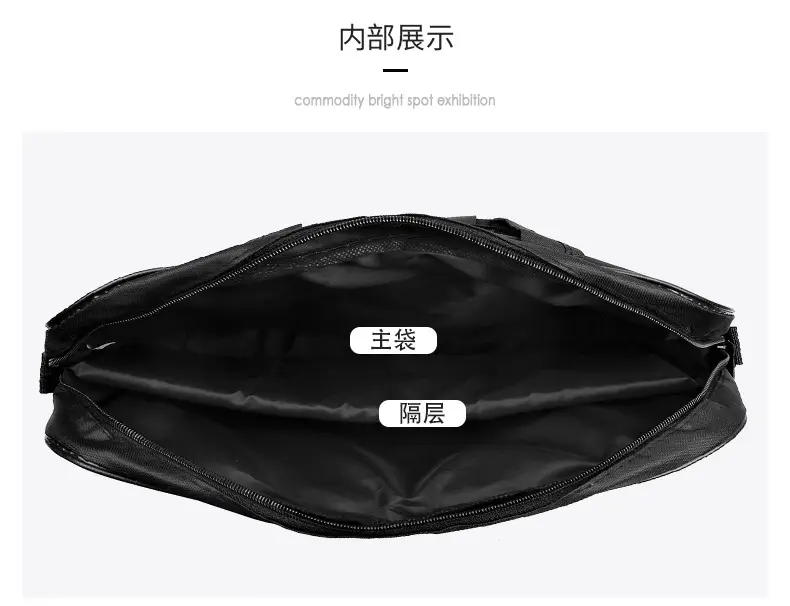 Reflective Zipper Laptop Bag Grey Shoulder Business Portable — feature 30