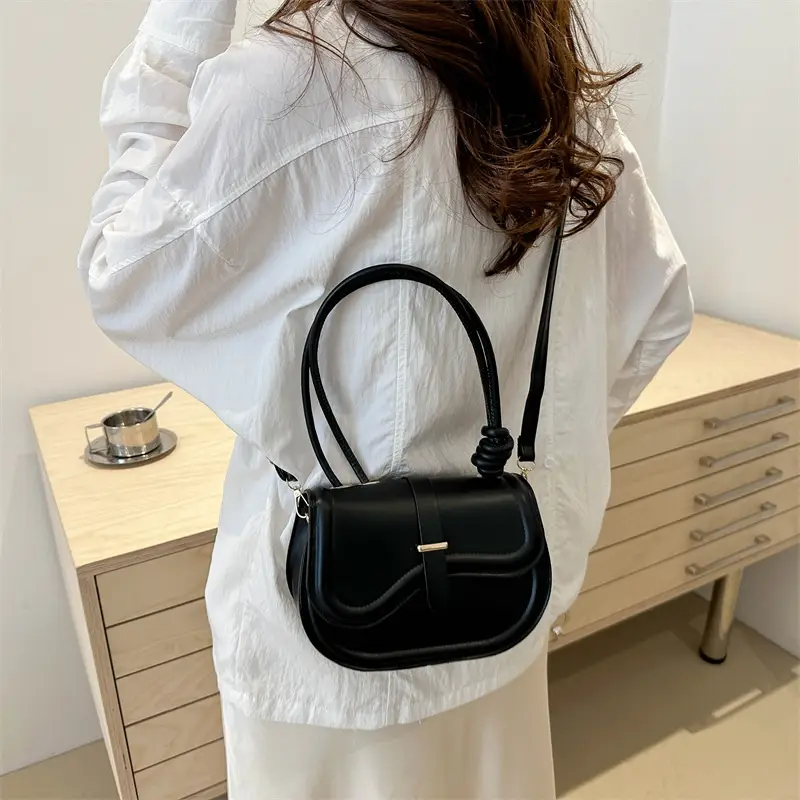 Women's White Crossbody Shoulder Bag with Adjustable Strap - Image 5