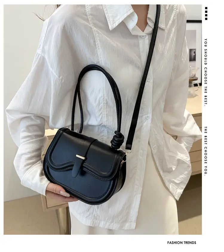 Women's White Crossbody Shoulder Bag with Adjustable Strap — feature 1