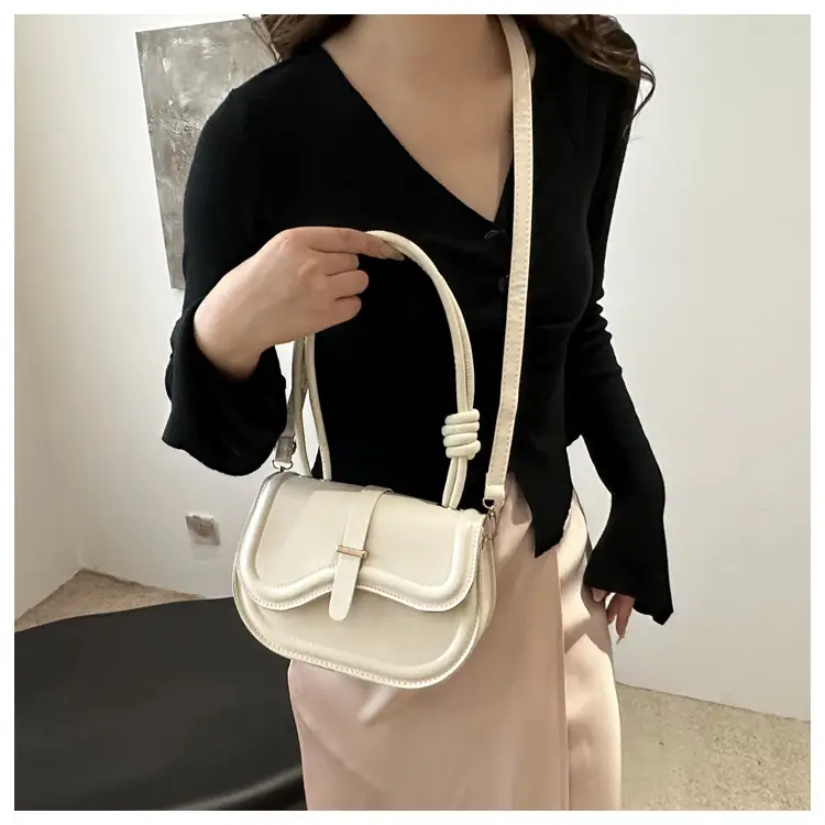 Women's White Crossbody Shoulder Bag with Adjustable Strap — feature 9