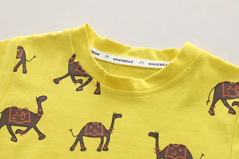 Boys Summer Camel Print 2-Piece Suit Yellow 1-5Y — feature 13