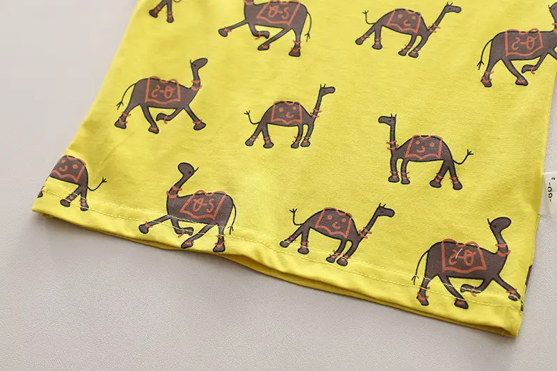Boys Summer Camel Print 2-Piece Suit Yellow 1-5Y — feature 16