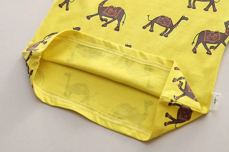 Boys Summer Camel Print 2-Piece Suit Yellow 1-5Y — feature 17